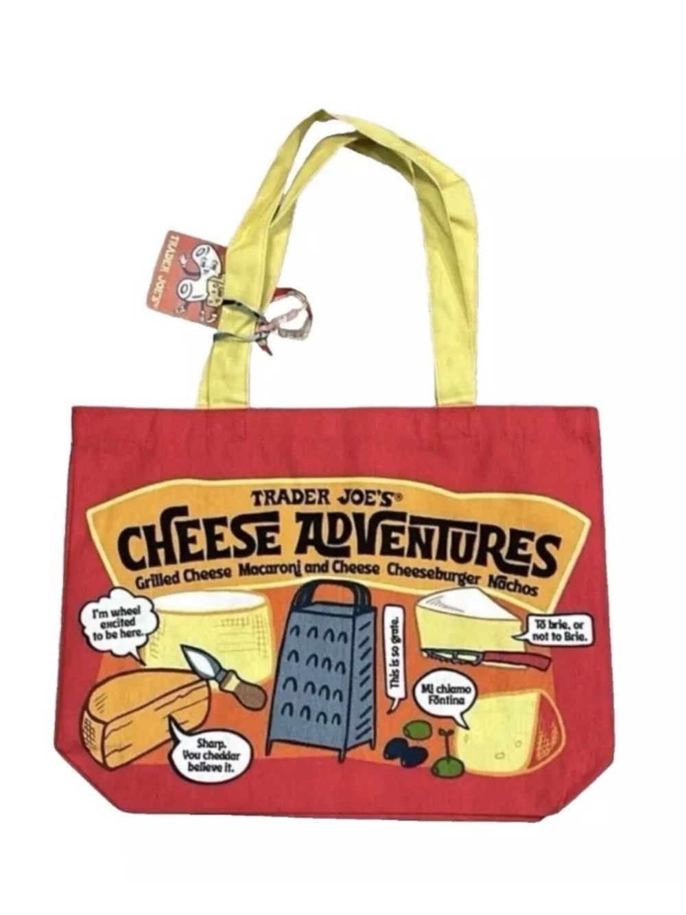 Trader Joe’s Cheese Experience Reusable Canvas Tote Bag NWT Limited Edition